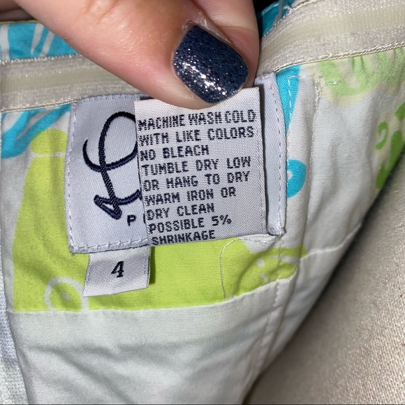 Lilly Pulitzer vintage strapless blue & lime green fish print dress size 4 - Picture 6 of 6